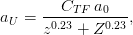 a = --CT-F-a0--,
U z0.23 + Z0.23